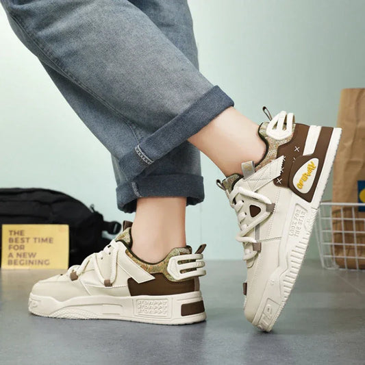 New Shoes for Men Sneakers Breathable Casual Fashionable Skateboard Shoes Male Low Top Platform Vulcanized Shoes Tenis Masculino - Golden Bridge Store