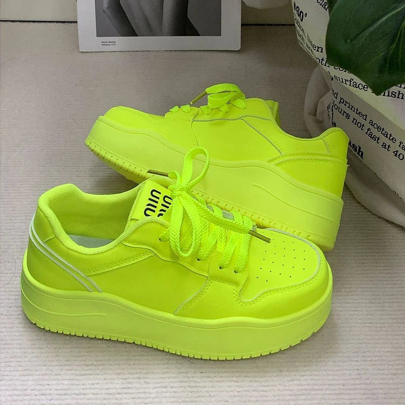 Womens Platform Sneakers White Tennis Shoes Woman Casual Low Top Fashion Chunky Canvas Sneakers 2025 New Spring Summer Trainers