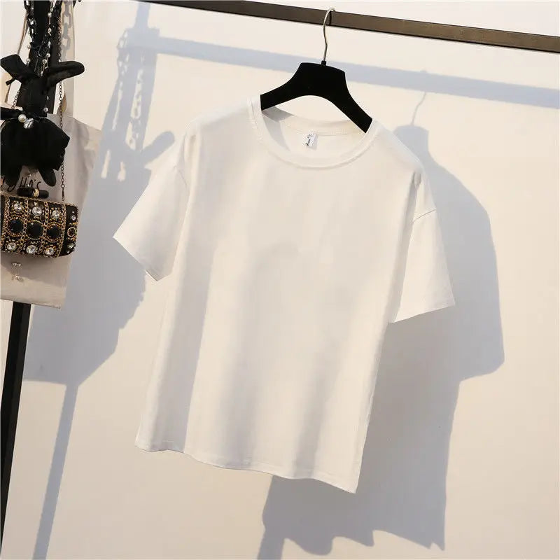 Knitted T Shirt for Women Summer Flower Embroidery Designer Luxury Clothes Slim Tops Women's Short Fashion Short Sleeve T-shirt