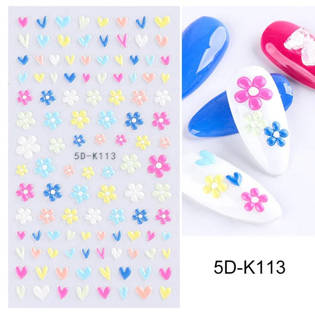 GL5D-K256 5D Sonnenblumen Nagelsticker - Herbstdesign Prägung