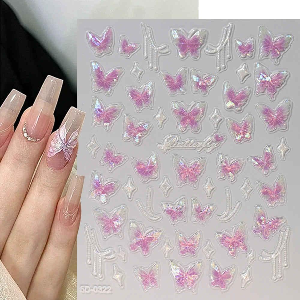 HotPressChoice 5D Schmetterling Sticker - Aurora Glanz 3D