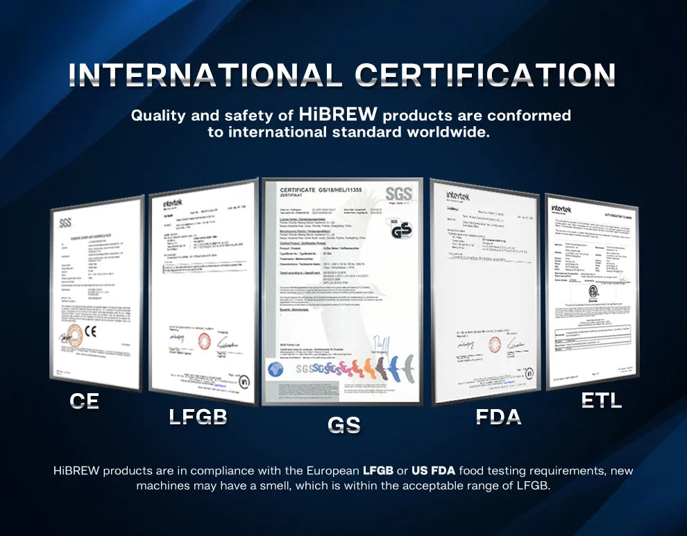 HiBREW Fully Automatic Espresso Machine Cappuccino Milk System 6 Coffee Varieties Intuitive Touch Display With Grinder H16