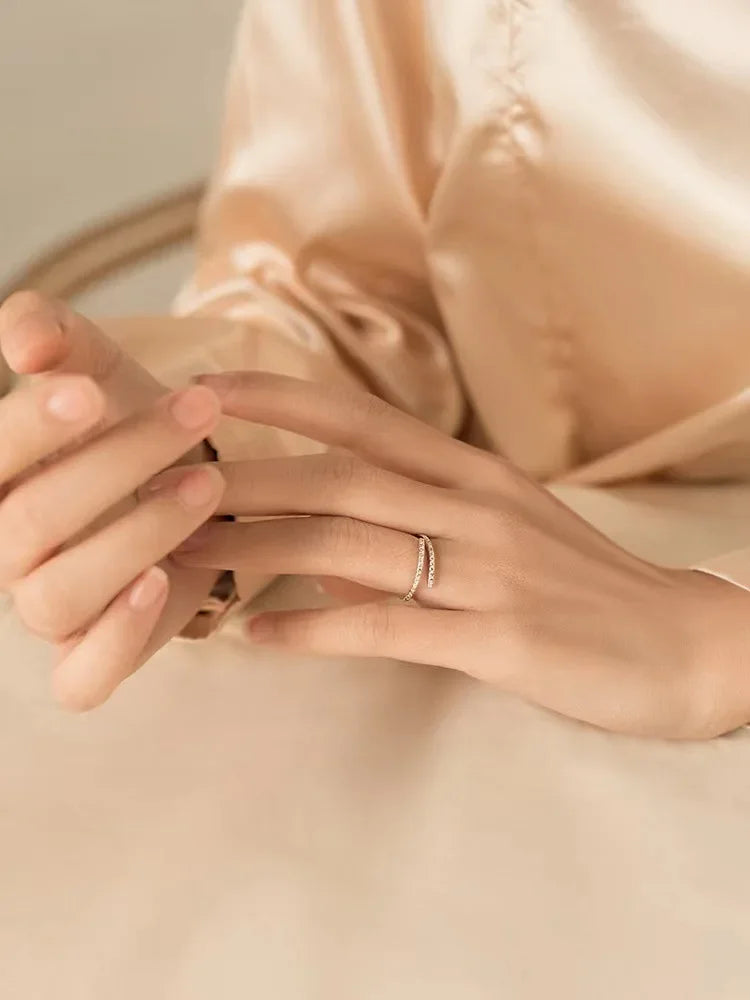 REETIC Ring Verstellbar Zirkon - 925 Silber 2g Offen