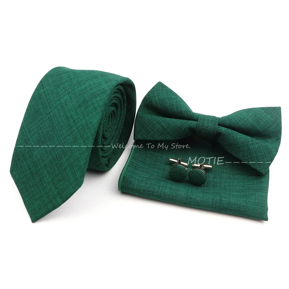Neues Design 27-farbiger Männer-Accessories-Set: Klassische Baumwoll-Taschentuch, Manschettenknöpfe, Fliege für Hochzeit, Party, Geschenke