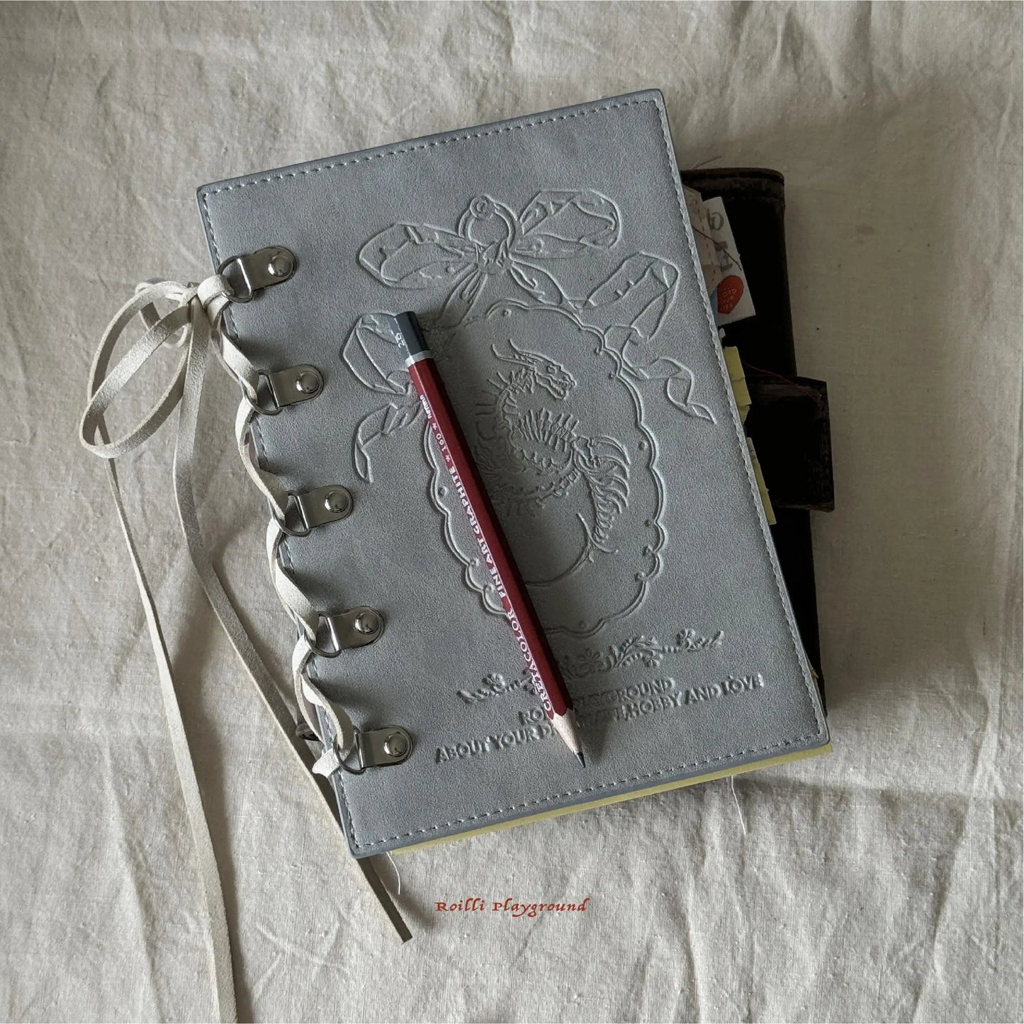 Pu Classical Vintage B6 Strap Notebook Adjustable Cover Thick Planner Pink Blank Paper Diary Rope Note Books Journal Accessories