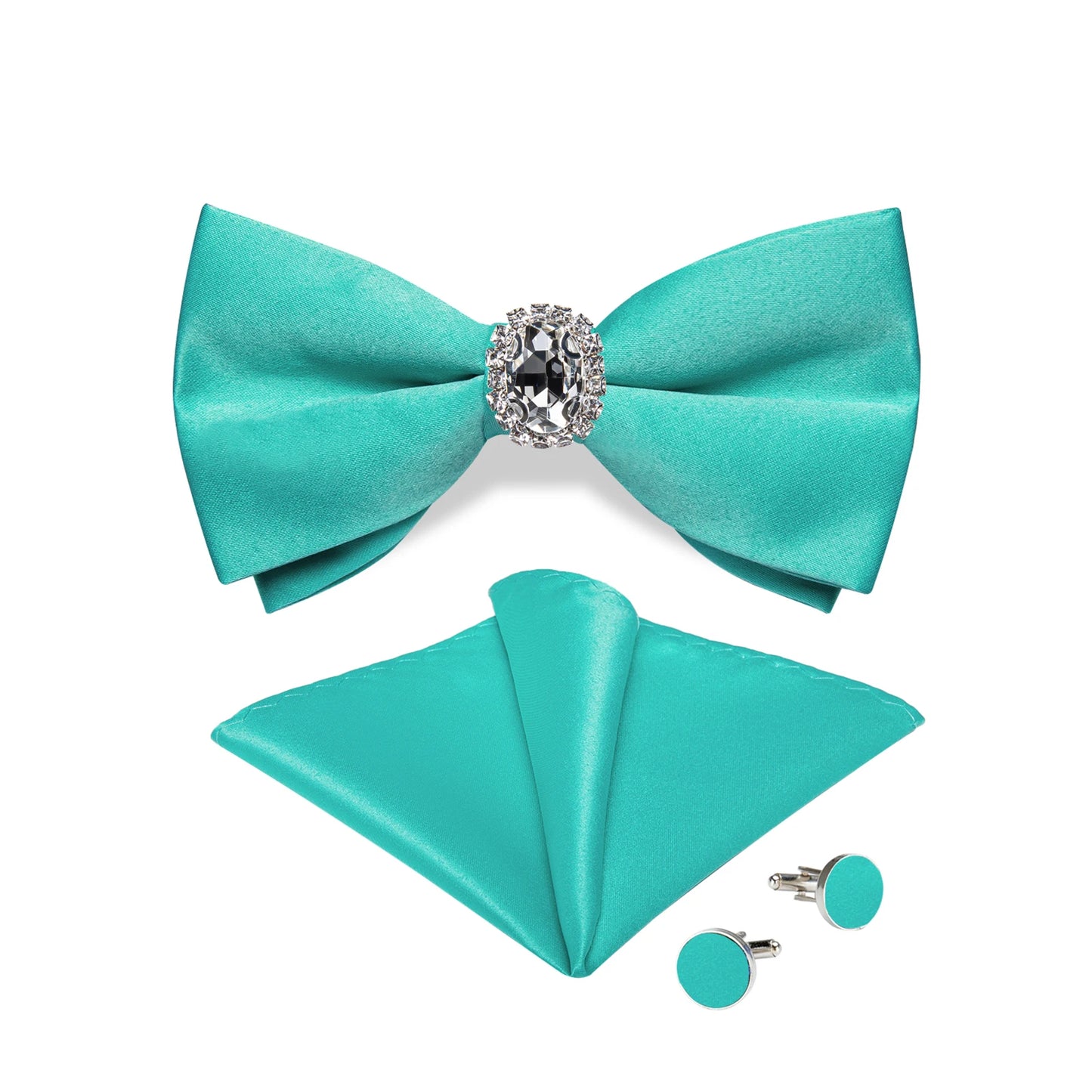 Designer Men's Silk Bowties Pocket Square Cufflink Set for Man Wedding Pre-tied Bow Ties Fashion Butterfly Knot Business Bowties