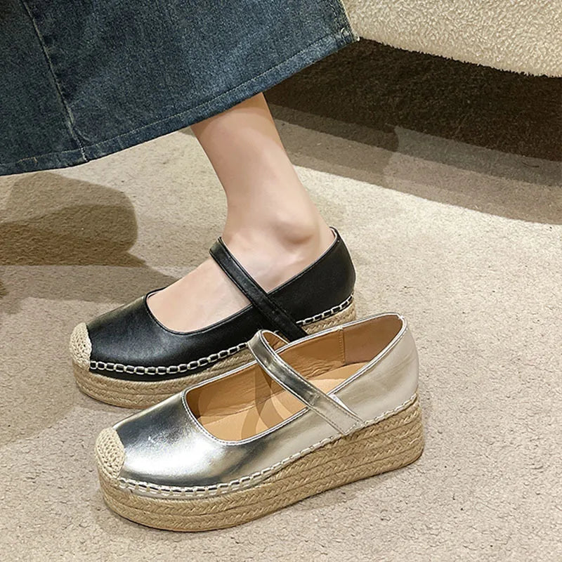 High Heels Women Shoes New Weave Wedges Platform Dress Party Shoes 2025 Spring Women's Rome Sandals Pumps Female Zapatillas