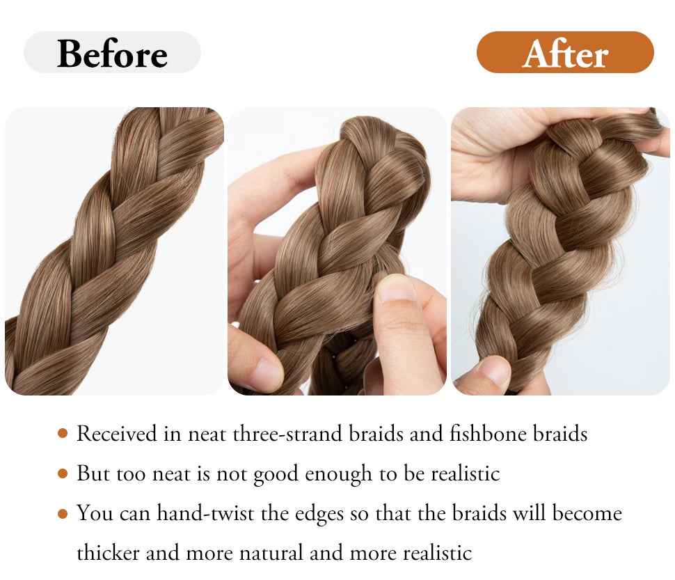 Synthetic Premium Adjustable Handmade Braided Elastic Band Hair Fashion Braiding Hair Headband Headwear For Women