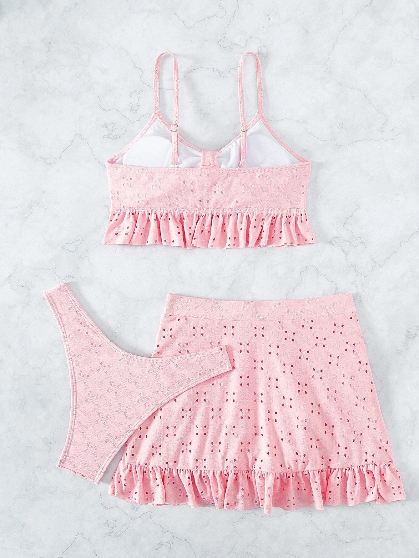 2025 3pack Schwimmbekleidung Frauen: Bikini Schwimmanzug Strand Rock - Knoten Badeanzug Strandmode Rüschen Zweiteilig Bikini Set Biquini Vielseitigkeit