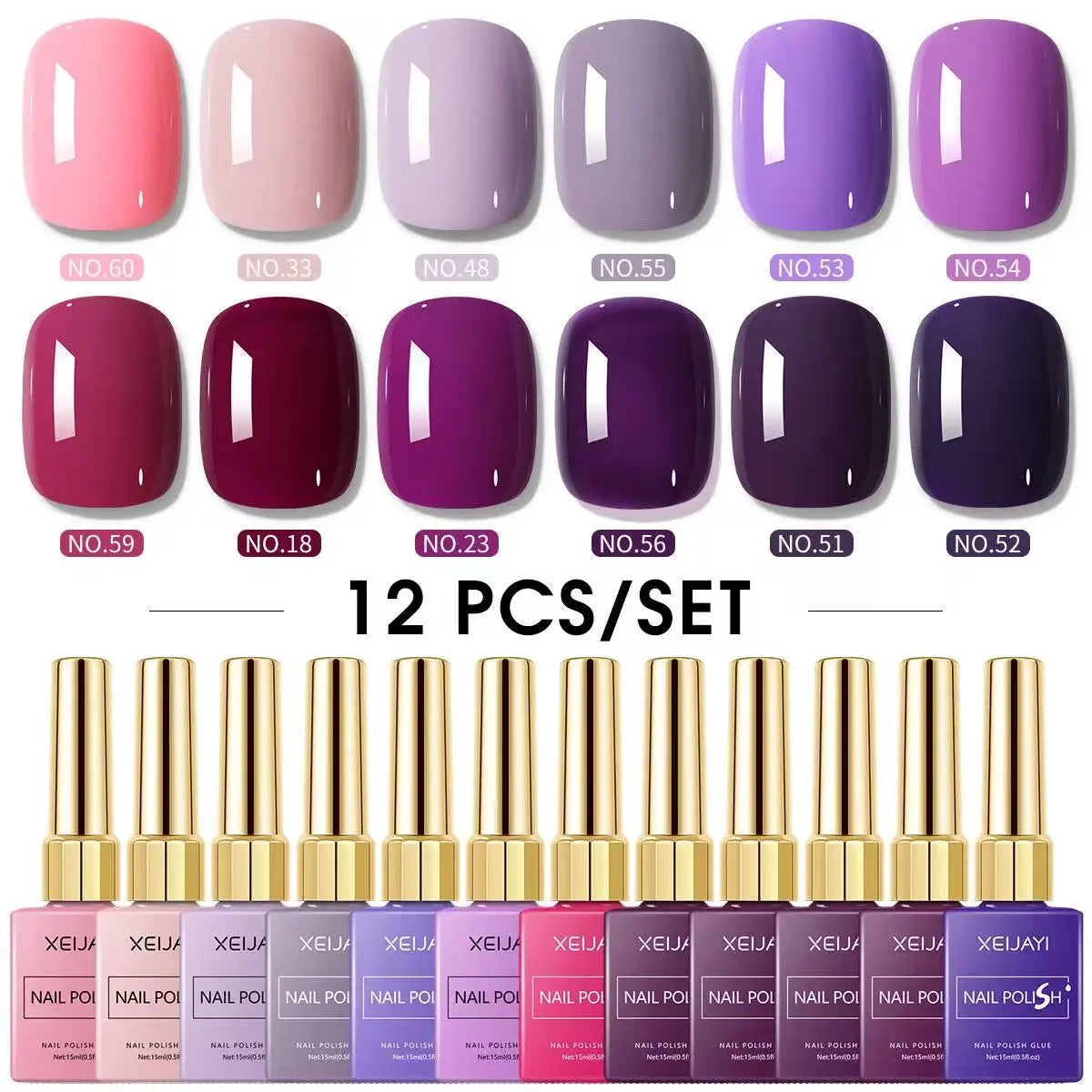 Set Gel XEIJAYI Culori Neon - 12 buc 15ml UV LED Semipermanent