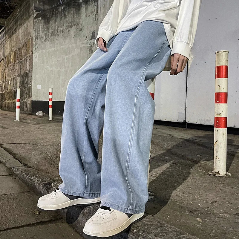 SHAN BAOC Loose Jeans Weit - Elastischer Bund Denims