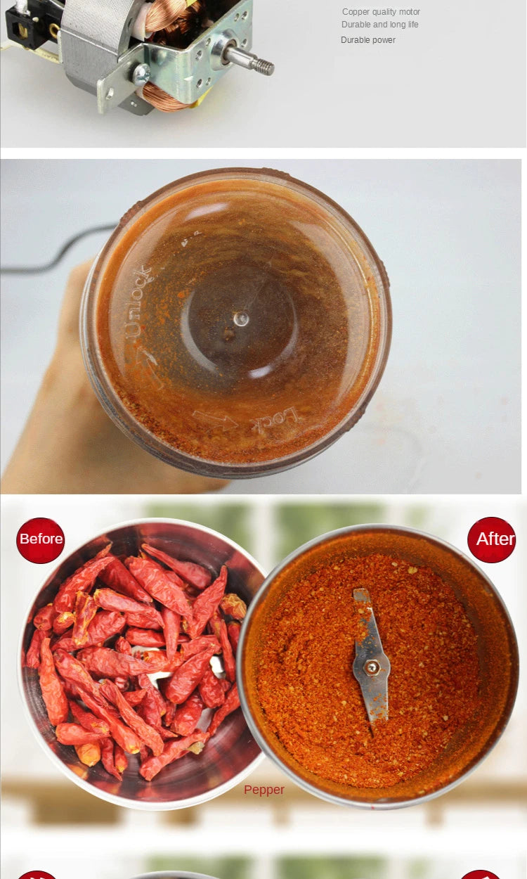 Coffee Grinder Electric Espresso Drip Coffe Portable Blender Grain Beans Spice Seeds Grinding Machine Kitchen Multifunction Mill