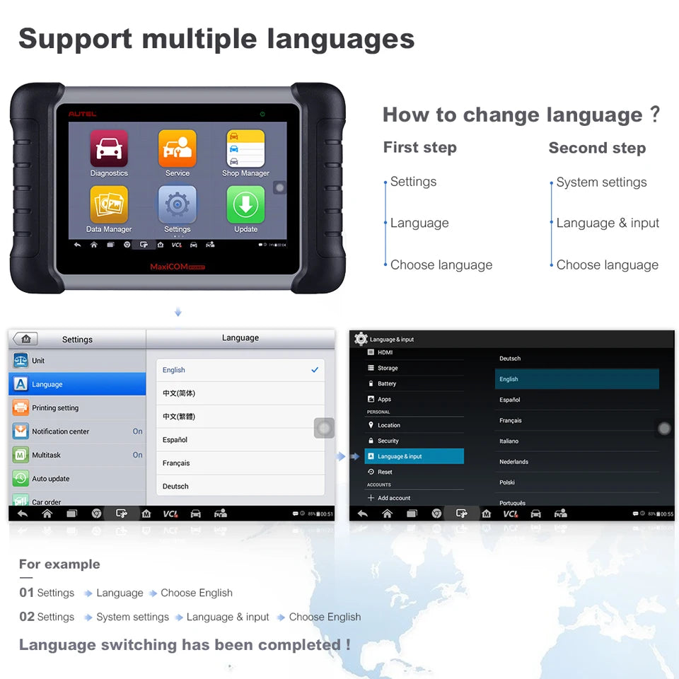Autel MaxiCOM MK808BT Pro OBD2 Scanner Auto Diagnosegerät Code-Leser mit Aktiv-Test, Vollsystem-Diagnose, 28+ Services