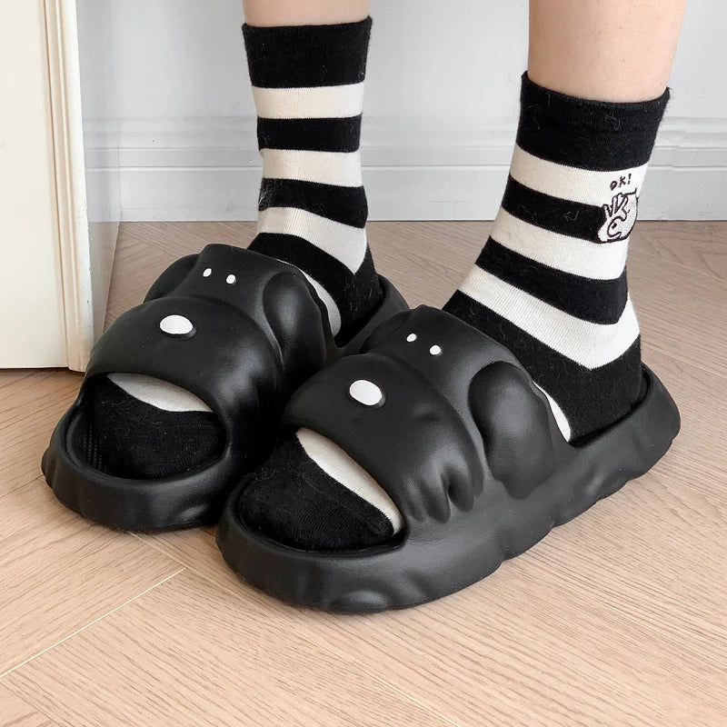 New Cartoon Summer Beach Slippers for Women Thick Sole Anti Slip Bathroom Home Slippers Woman Lightweight Soft EVA Flip Flops