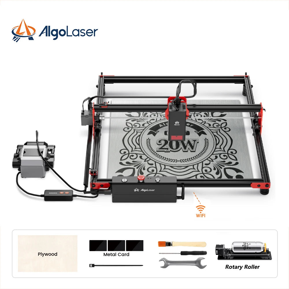 Laser-Gravur-Kit 2025: AlgoLaser DIY Rotary Roller 360° Rotation Engraving Cylindrical Objects Collection