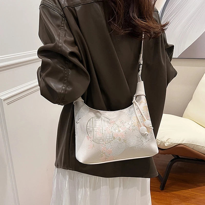 Premium Damen Crossbody Tasche Stickerei - Vielseitige Schultertasche Marke - Tote Reise Geldbörse