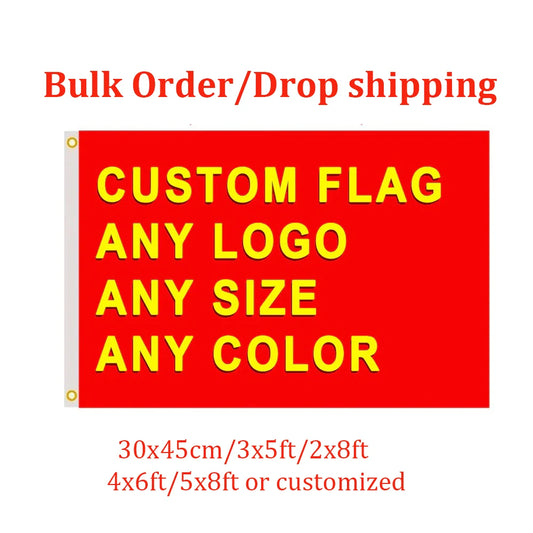 Anpassen Flagge 3x5/2X8/4X6/5X8FT Jede Größe Banner Fliegend Kostenloses Design Polyester Sport Auto Dekor Heim Geschenk Party Wohnheim Innen Außen