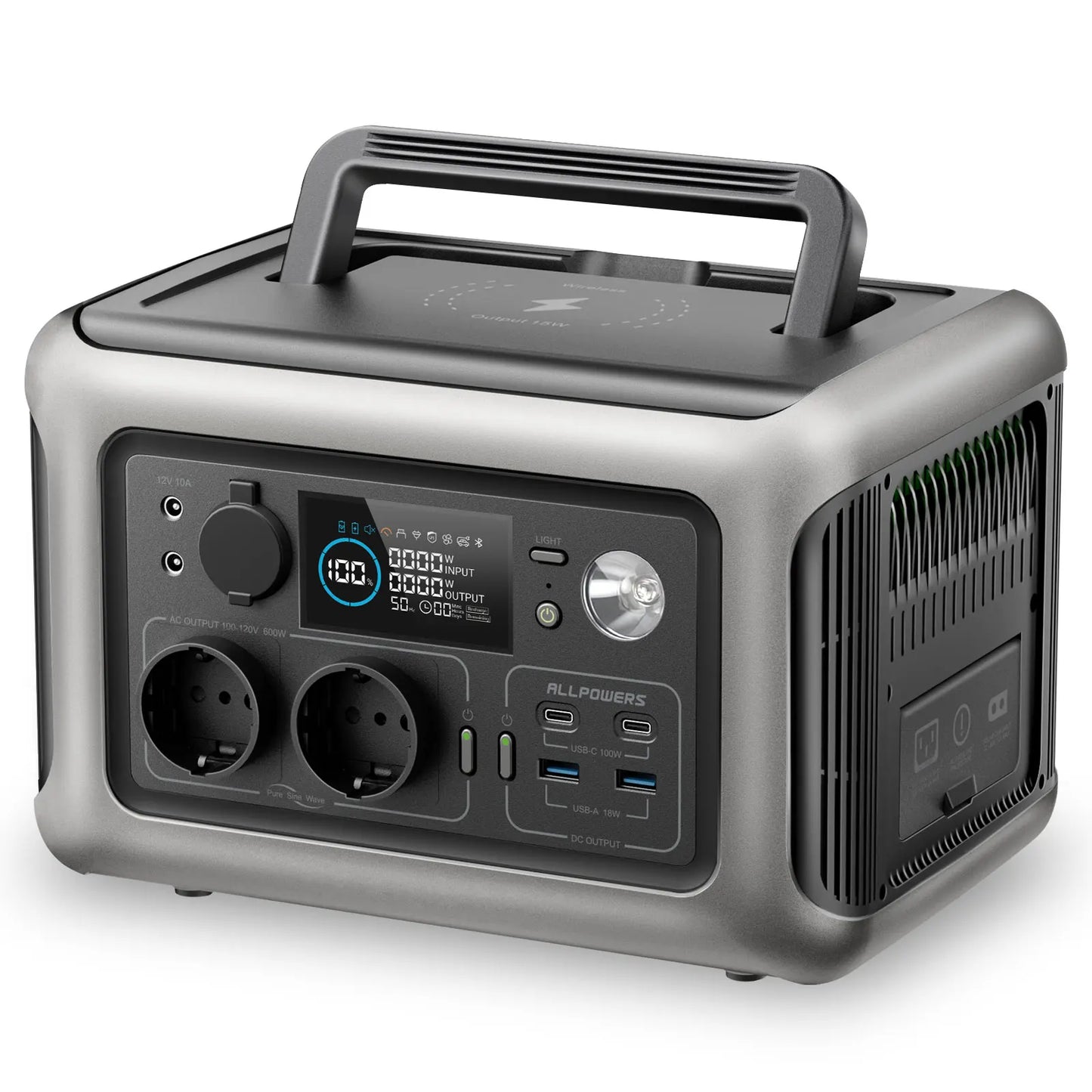 ALLPOWERS R600 Portable Powerstation with Solarpanel (Optional),299Wh 600W LiFePO4 Battery for Home Backup Outdoors Camping RV