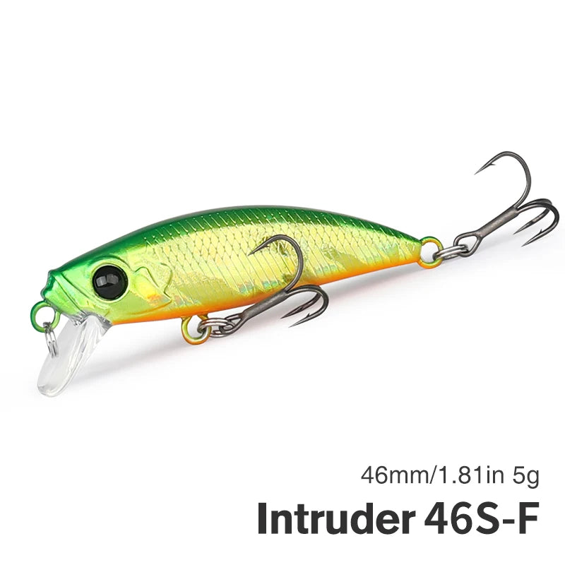 TSURINOYA 46S Sinking Minnow Fishing Lure Intruder 46mm 5g Artificial Trout Ajing Stream Lake Jerkbait Rockfishing Hard Baits
