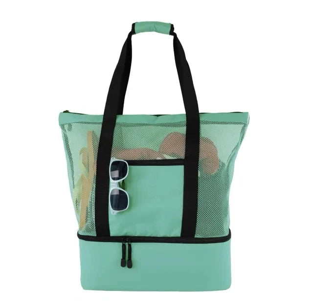 Women Swimming Beach Mesh Bag Ladies Shoulder Bag Large-capacity Travel Portable Storage Bag Multifunction Handbag