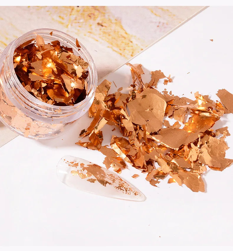 Fragmente de hârtie neregulată din folie de aur roz argintiu, unghii artă, paiete, autocolant, sclipici, manichiură DIY, gel UV, poloneză, instrumente de decorare a unghiilor