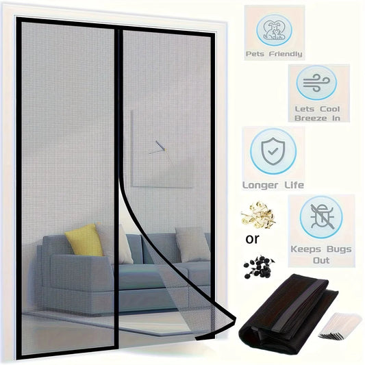 Magnetic Screen Door Retractable Mesh Doors Pet Net Patio Hands Free Magic Closure Mosquito Curtain Heavy Duty Kid Friendly
