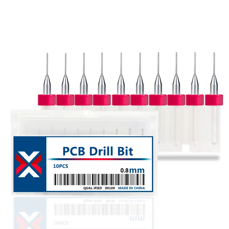XCAN 10Stk/Set 0.3mm bis 1.2mm PCB Mini Bohrer Bit Wolfram Stahl Hartmetall für Print Schaltkreis Board CNC Bohrer Bits Maschine