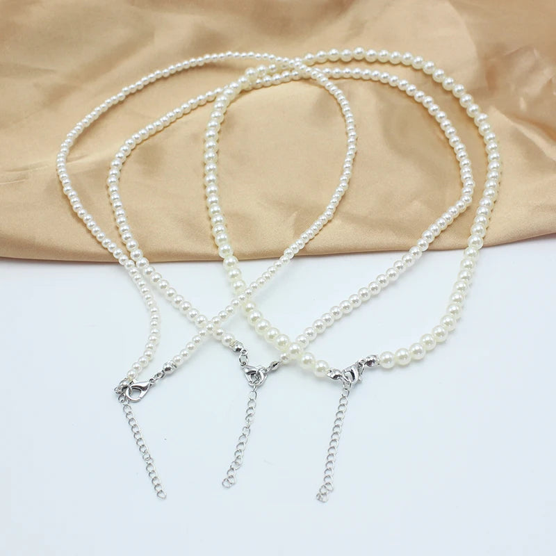 DAIZHEMEI GIFT Perlenkette Mit Anhänger - 42 5cm Beige