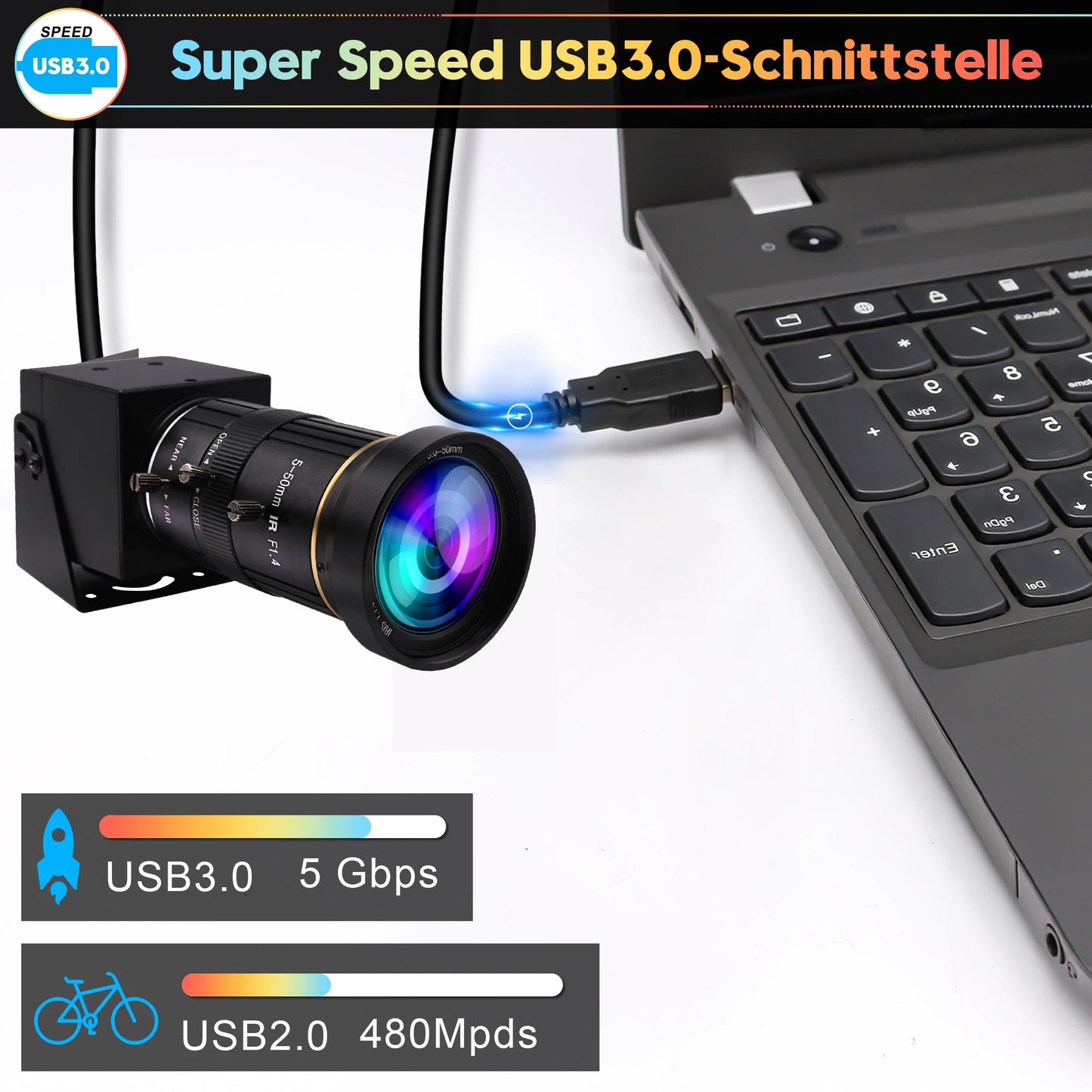Cameră web ELP ELP-USB4KCAM30H 4K60FPS - USB3.0 HDMI 1/2.8"