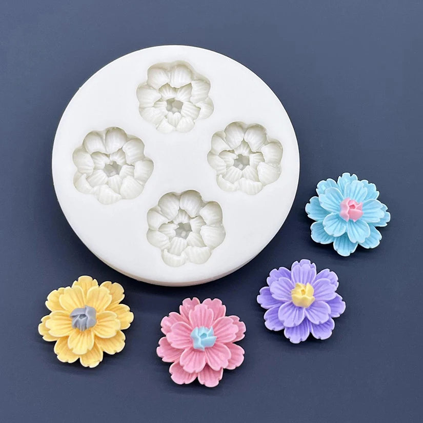 Flower Daisy Silicone Sugarcraft Mold Resin Tools Cupcake Baking Mould Fondant Cake Decorating Tools