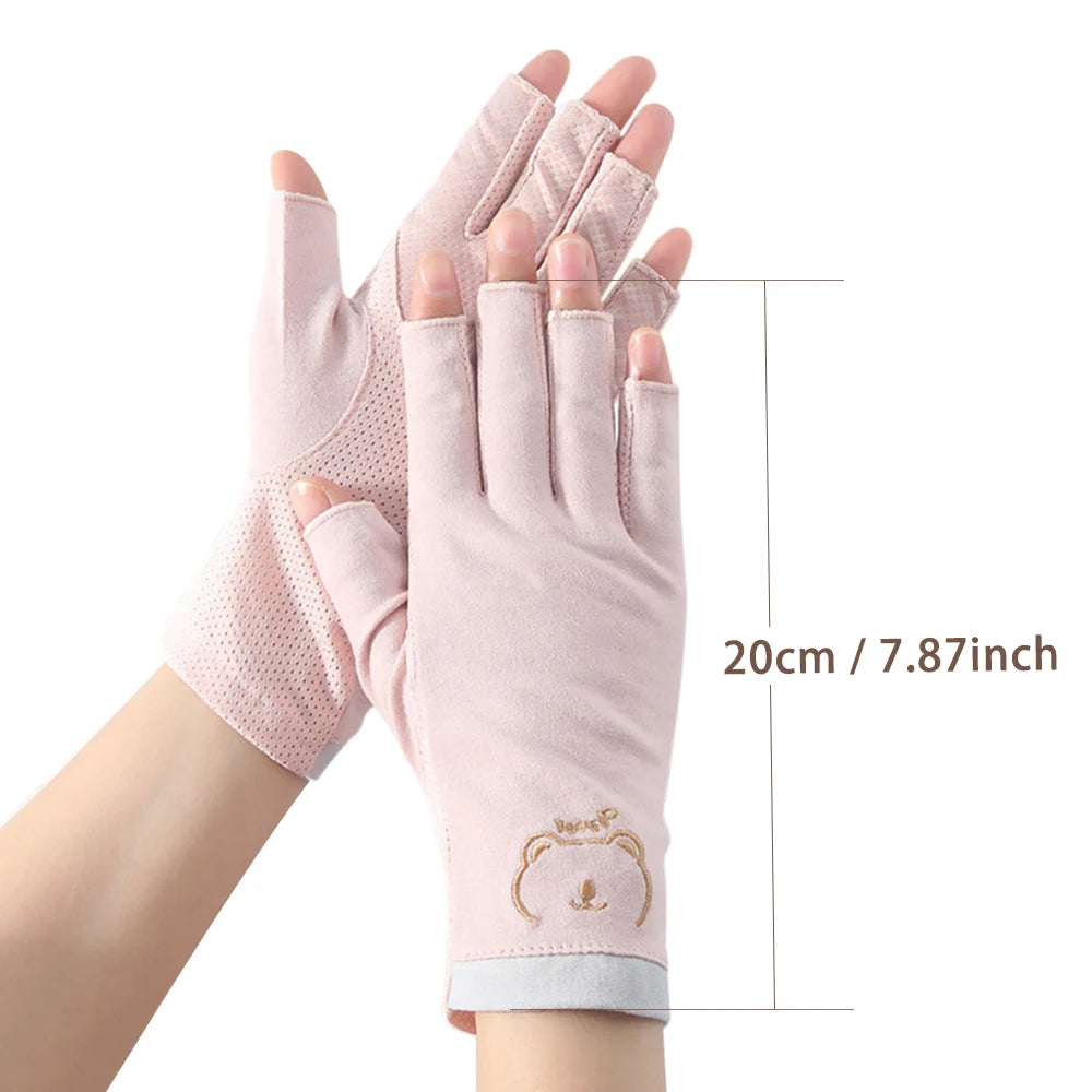 MingLee Cotton UV Schutzhandschuh - 1 Paar Fingerlos