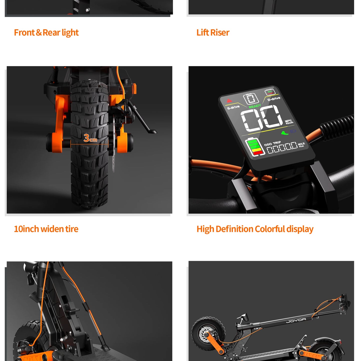 JOYOR S5 Faltbar - Kapazität 13Ah Leistung 500W Reifen 10 Zoll