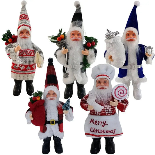 1pc Christmas Decoration Standing Santa Claus Statue Xmas Tree Oranments Hanging Pendants Desktop Adornment Party Supplies Gift