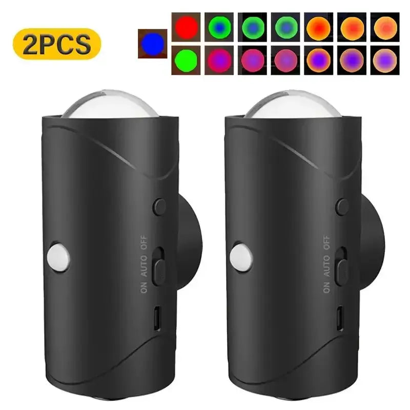 4/2/1 PCS Smart Light mit Bewegungsmelder, dimmbare LED-Nachtlampe, RGB-Umgebungslicht mit Farbverlauf, wiederaufladbarer Wandleuchte-Lichtsensor