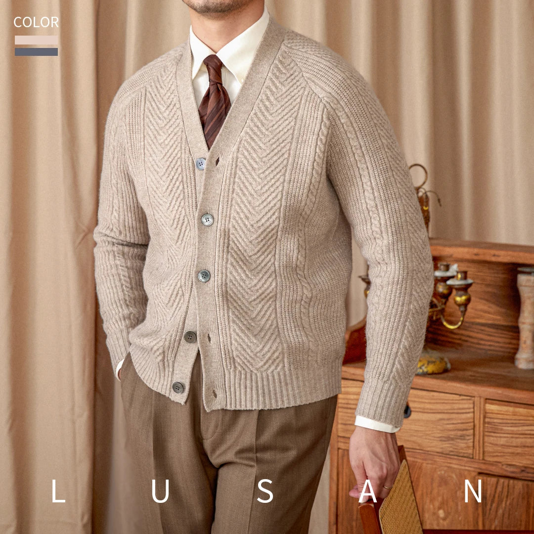 Heritage Vintage Wollcardigan V-Ausschnitt - Slim, Warm LXL