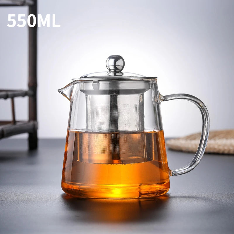 JUNBOPRO Teekanne Hitzebeständig - 850ml Borosilikat Glas