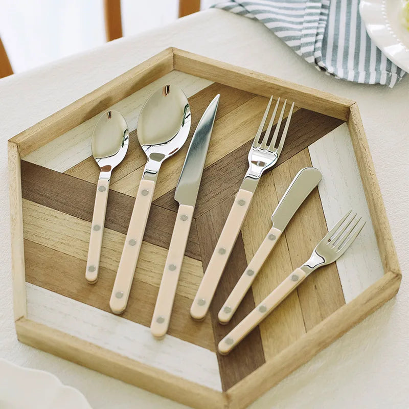 Fashion Korea Style Cutlery Set 18/10 Stainless Steel Creativity Gift Flatware Colorful Handle 304 Knife Fork Spoon