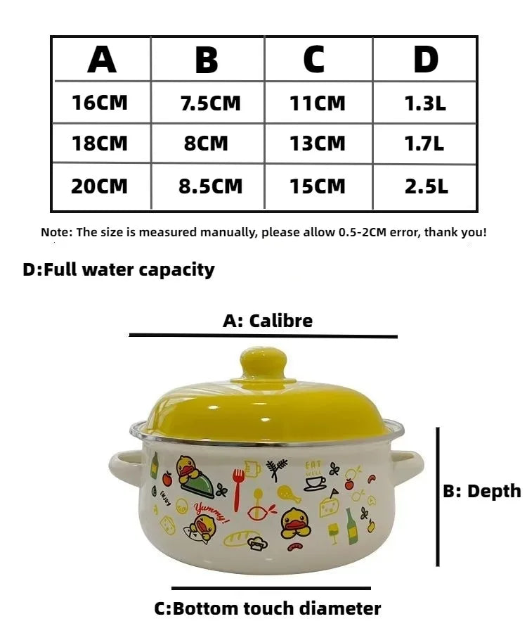 Kitchen Cookware Utensils Set 16/18/20CM Red Yellow and Green Enamelled Pots and Pans, 3-piece Set, Induction Cooktop, Open Fire