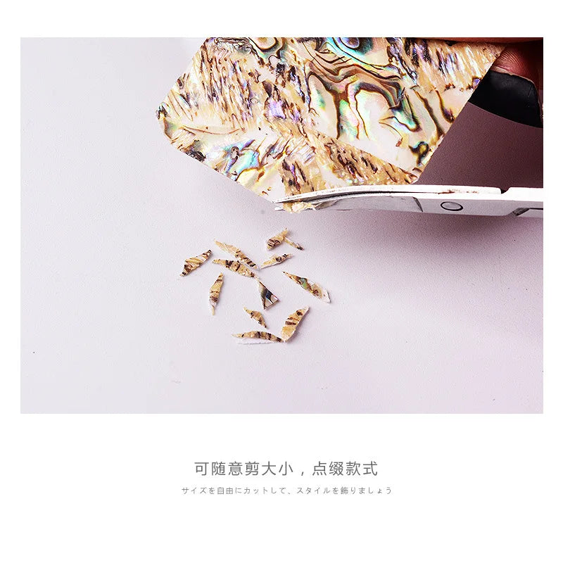 Adhesive 3D Nail Shell Sticker Abalone Shell Fragments Flakes Sequins For Manicure Nails Art Decoration Design Supplies Material