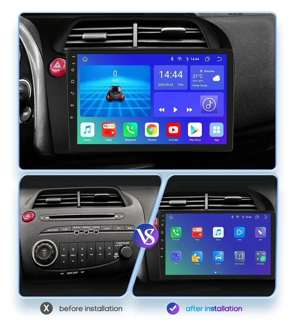 CarPlay Autoradio Multimedia Player für Honda Civic Hatchback