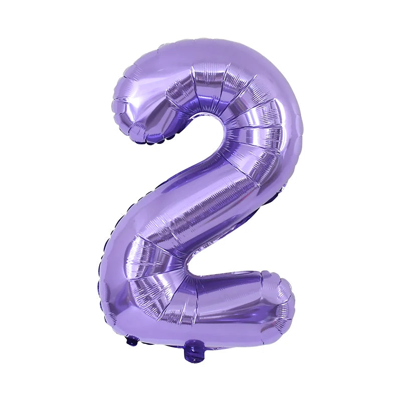 Purple Number Balloons 32 Inch Foil Balloon Adult Kids Birthday Anniversary Decoration Party Gold 0 1 2 3 4 5 6 7 8 9 Balloon