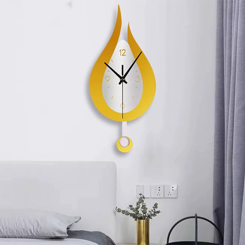Modern Water Dropping Design Wall Clock Creative Acyrlic Pendulum Clock for Home Bedroom Living Room Office Decoration Mute Time