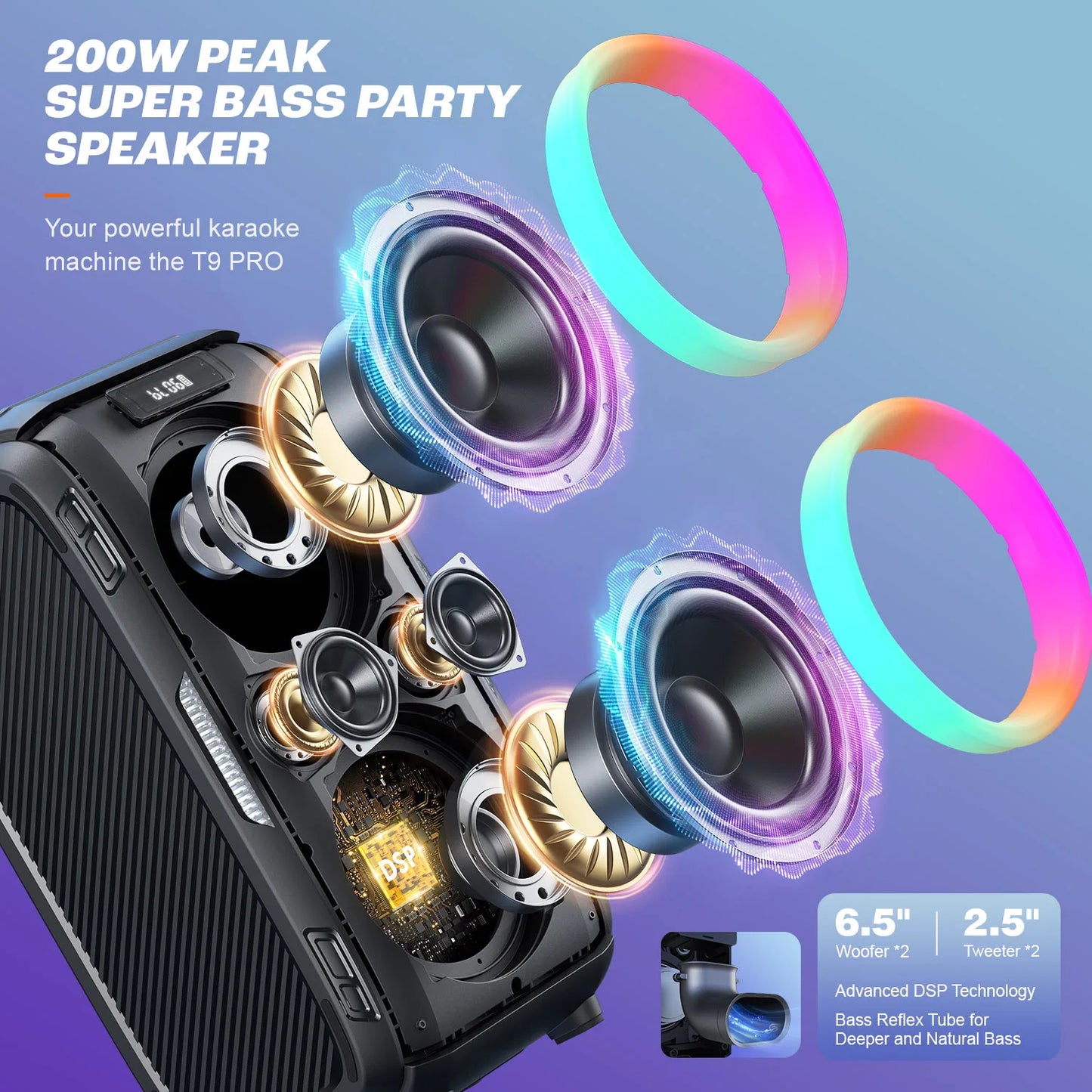 Party-Lautsprecher 2025: W-KING 250W PEAK Bluetooth - 120dB Massive Bass V5.3 Boombox Wireless Collection
