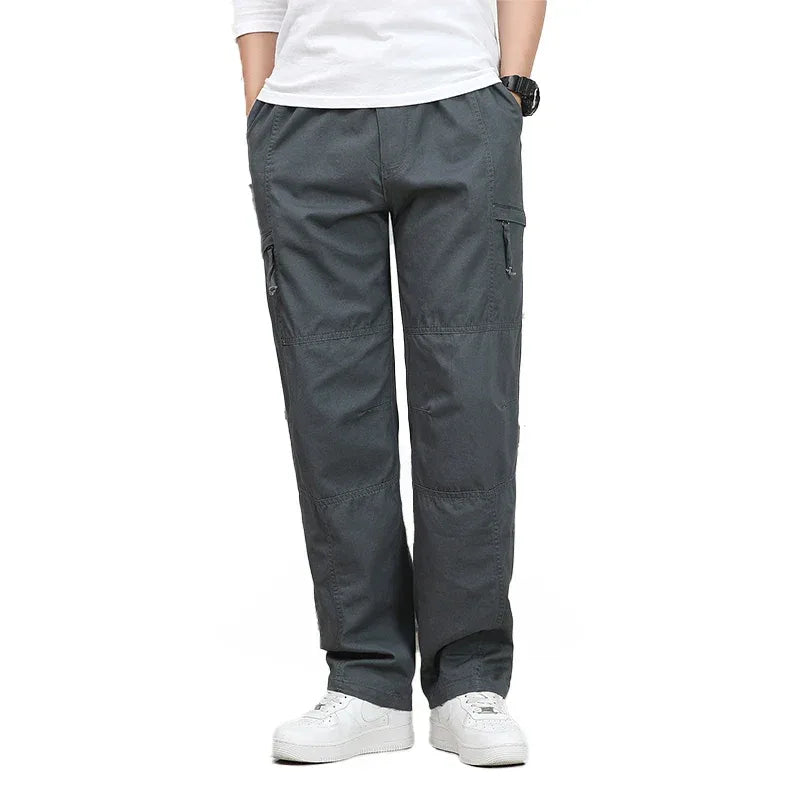 IPPOLICH Loose Fit Trousers Youth Workwear Pants New Cargo Pants Men's Loose Straight Oversize Clothing Men Casual Street Pants - Golden Bridge Store