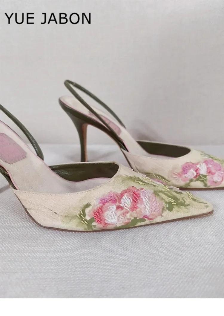 Luna Milano Spitzbestickt Pumps - Hoher Absatz 7cm Stiletto