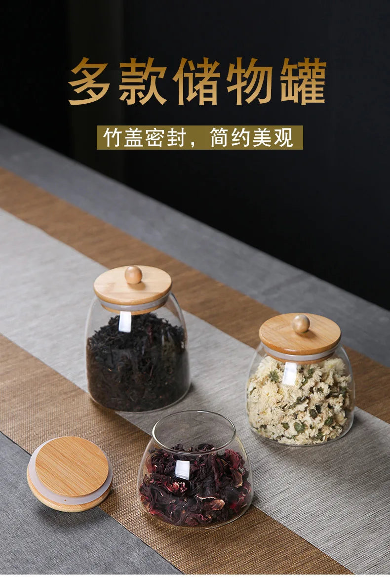 Spherical Glass Food Storage Container with Cork Lids Large Capacity Sealed Glass Bottles Pot Jar for Kitchen Organizer tools