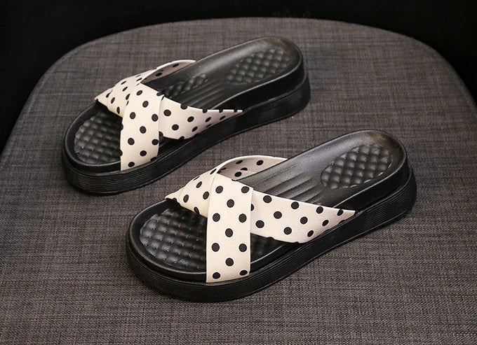 Damen Pantoletten und Sandalen - Strand Höhe Schwarze Schuhe - Günstig Premium Rutschfest Casual Slides Designer Luxus