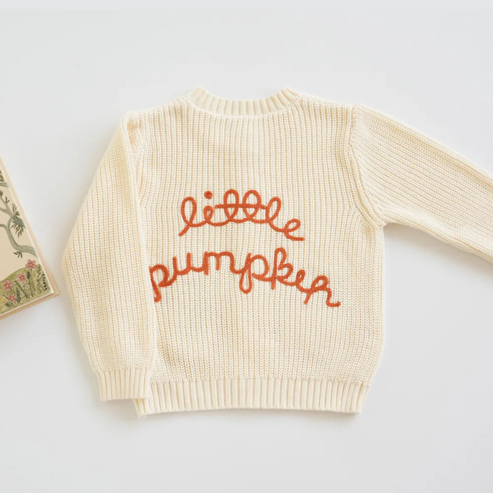 Deer jonmi Gestrickter Pilz-Pullover - Baumwolle Vollärmel