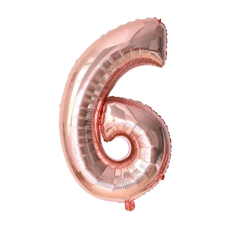YONGSNOW 32Zoll Zahlenballon - Aluminiumfolie Rosegold