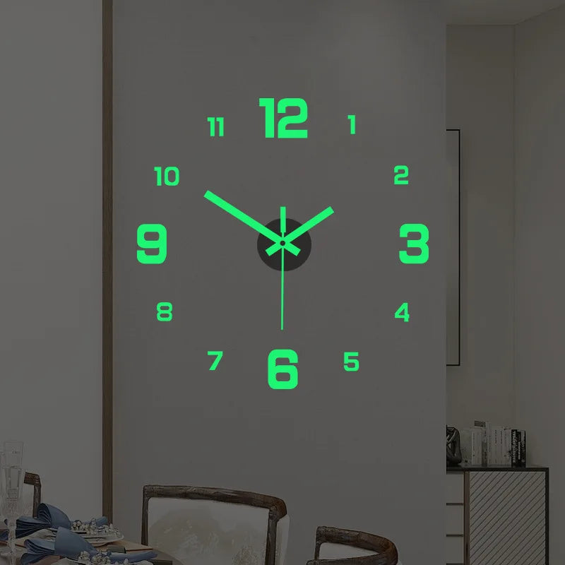Creative Frameless DIY Wall Clock Wall Decoration Home Silent Clock Living Room Office Wall Decoration Art Bedroom Decor Modern